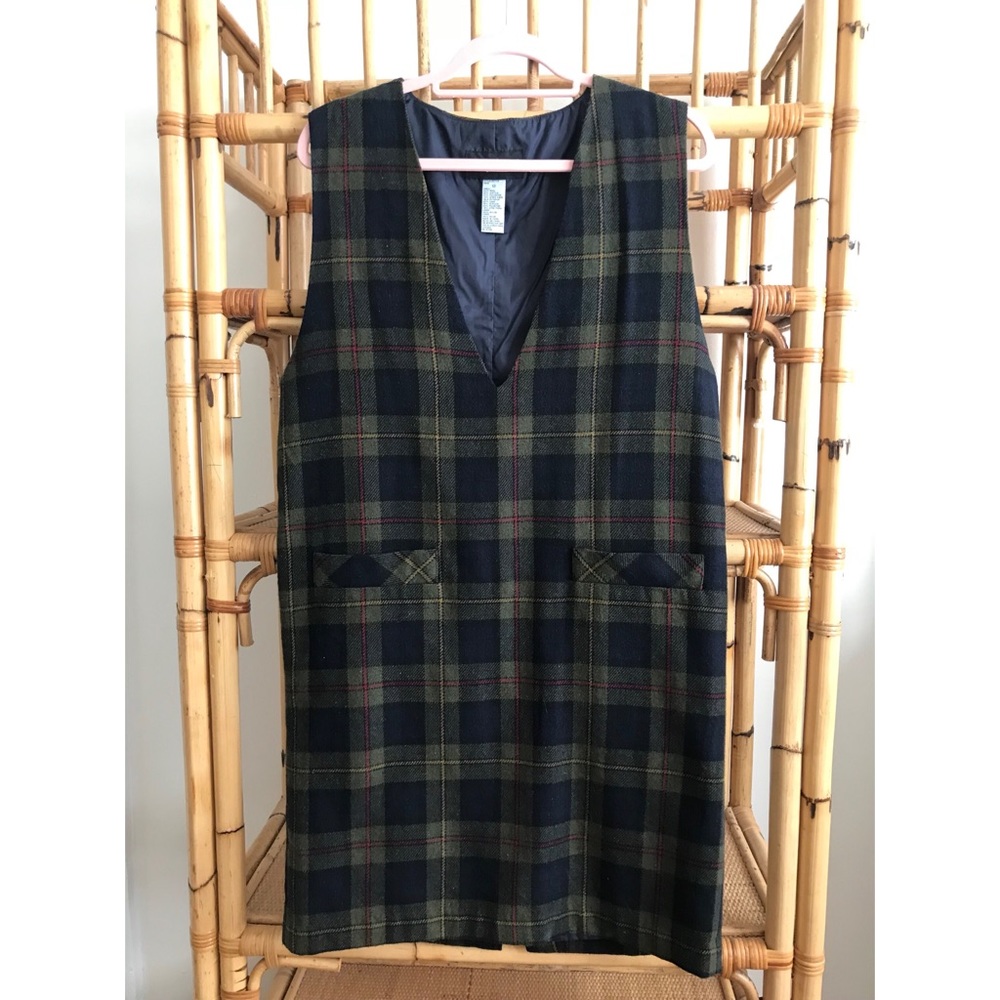 Vintage Sag Harbor Plaid Jumper Dress - Size 12